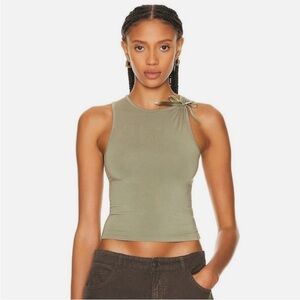 NWT MIMCHIK sage tank top with bow